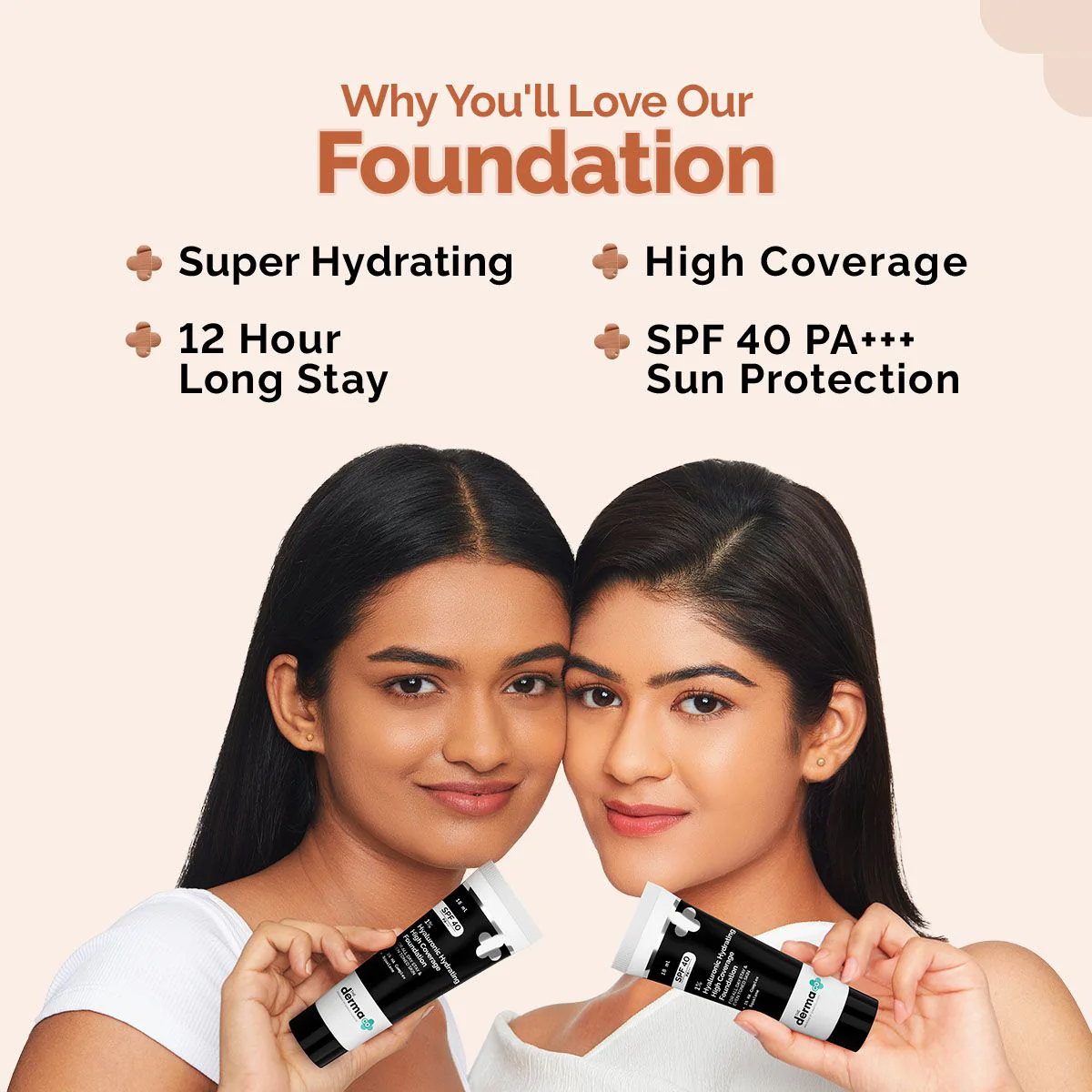 1% Hyaluronic Hydrating High Coverage Foundation - 18ml | Beige - Image 3