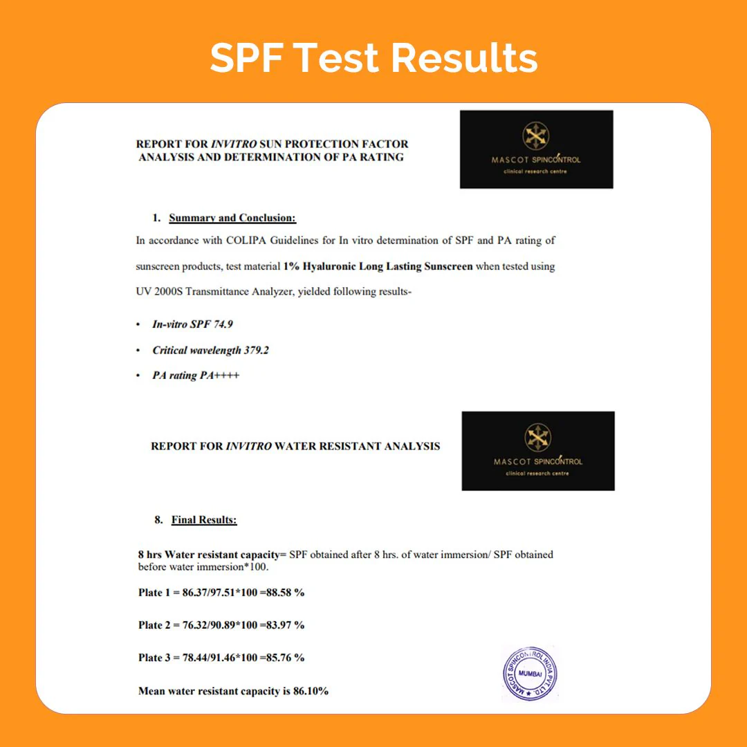 1% Hyaluronic Long Lasting Sunscreen SPF 50 & PA++++ - 10 g - Image 2