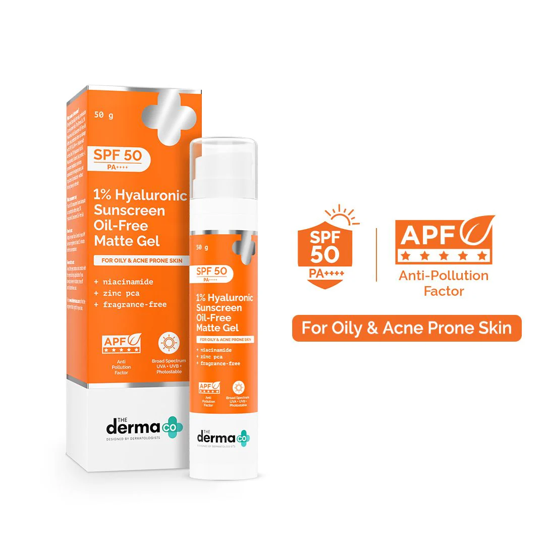 1% Hyaluronic Sunscreen Oil-Free Matte Gel In Vivo Tested (ISO 24444:2019 Certified, CTRI/2025/02/079913) - 50 g