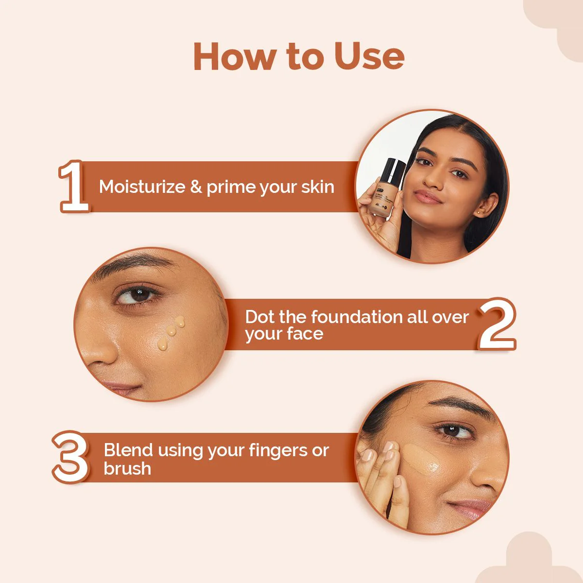 2% Niacinamide High Coverage Foundation With 1% Hyaluronic Acid Complex & SPF 40 PA+++ for 12 Hour Long Stay & 12 Hour Oil Control | 04 Caramel - Image 8