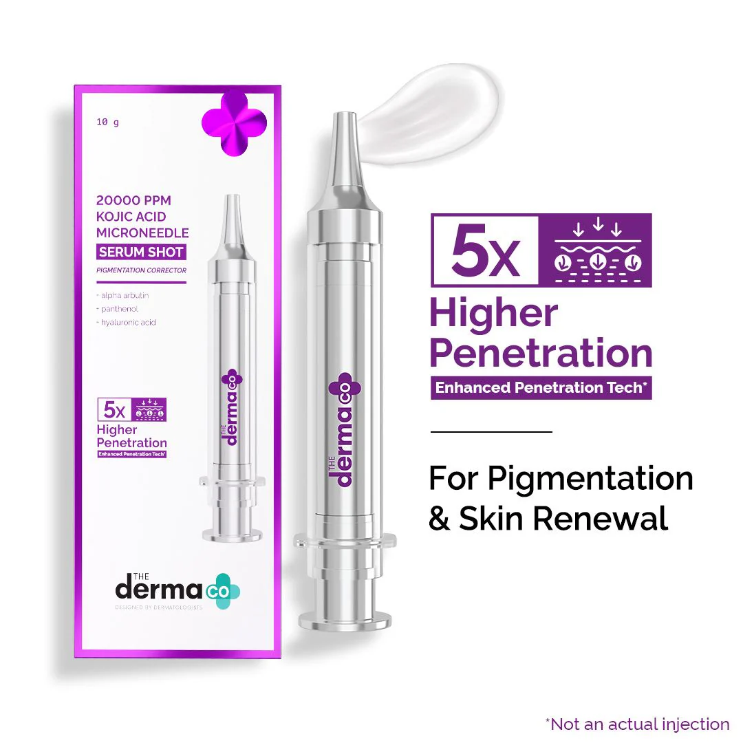 20000 PPM Kojic Acid Microneedle Serum Shot for Pigmentation Correction & Skin Renewal - 10 g