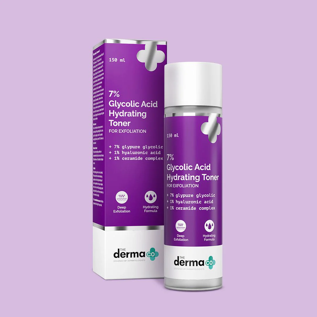 7% Glycolic Acid Hydrating Toner with Glycolic Acid & Hyaluronic Acid For Gentle Exfoliation - 150 ml