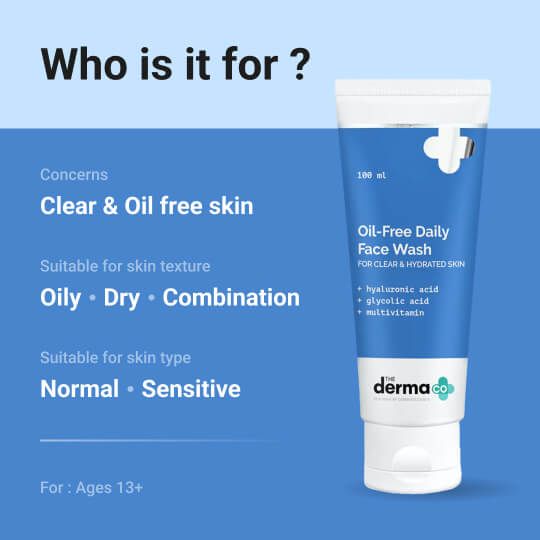 Oil-Free Daily Face Wash With Hyaluronic Acid, Glycolic Acid & Multivitamins for Clear & Hydrated Skin - 100ml (Pack Of 3) - Image 4